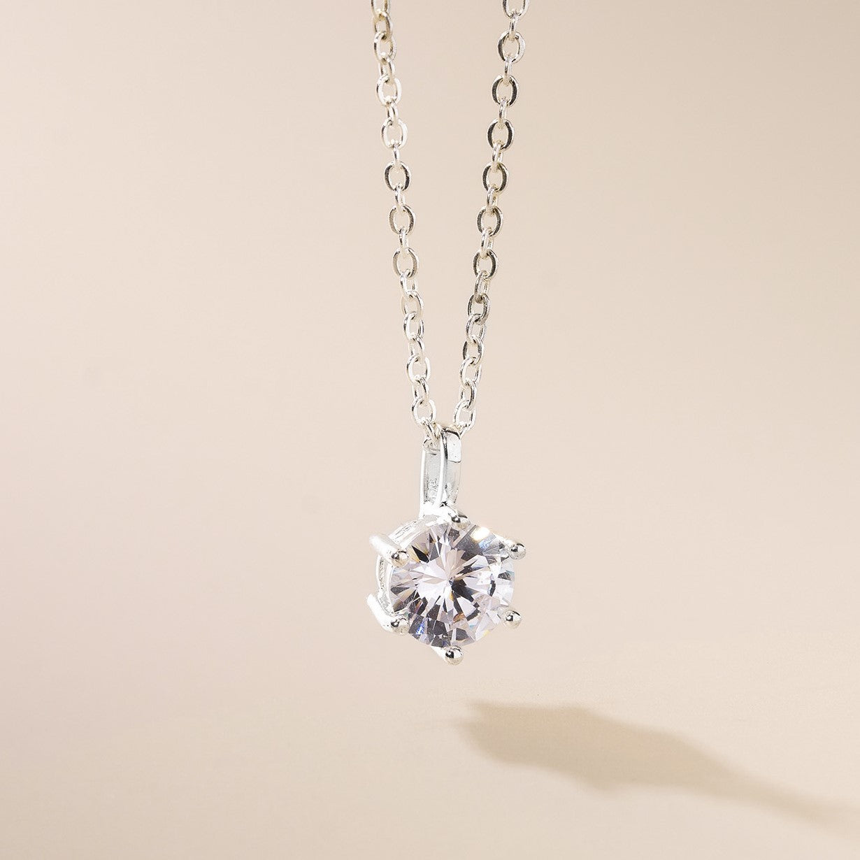 Cubic Zirconia Necklace Silver