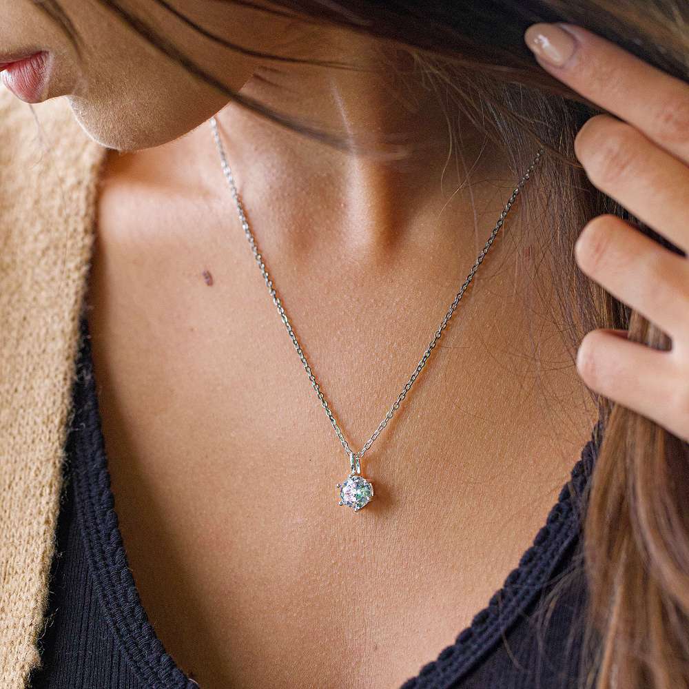 Cubic Zirconia Necklace Silver