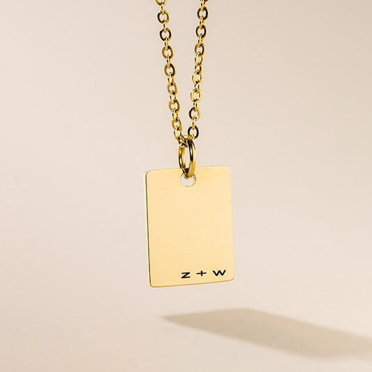Petite Tag Necklace Gold