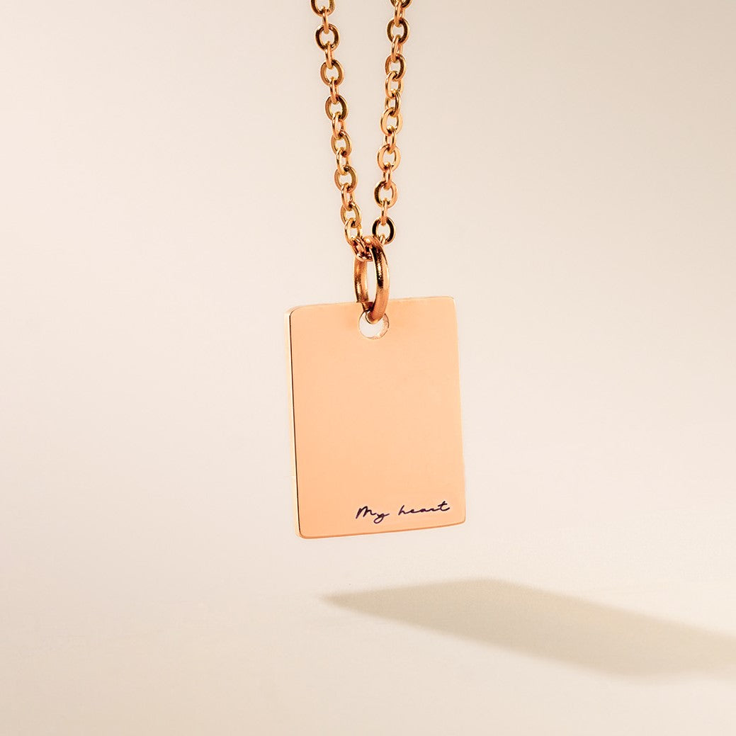 Petite Tag Necklace Rose Gold