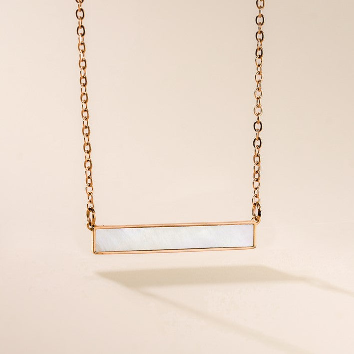 Shell bar necklace Rose Gold