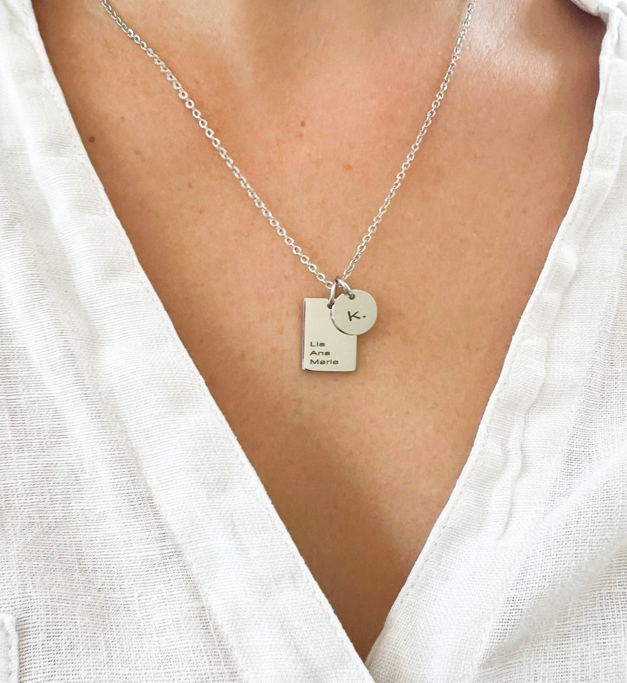Petite Tag Necklace Silver